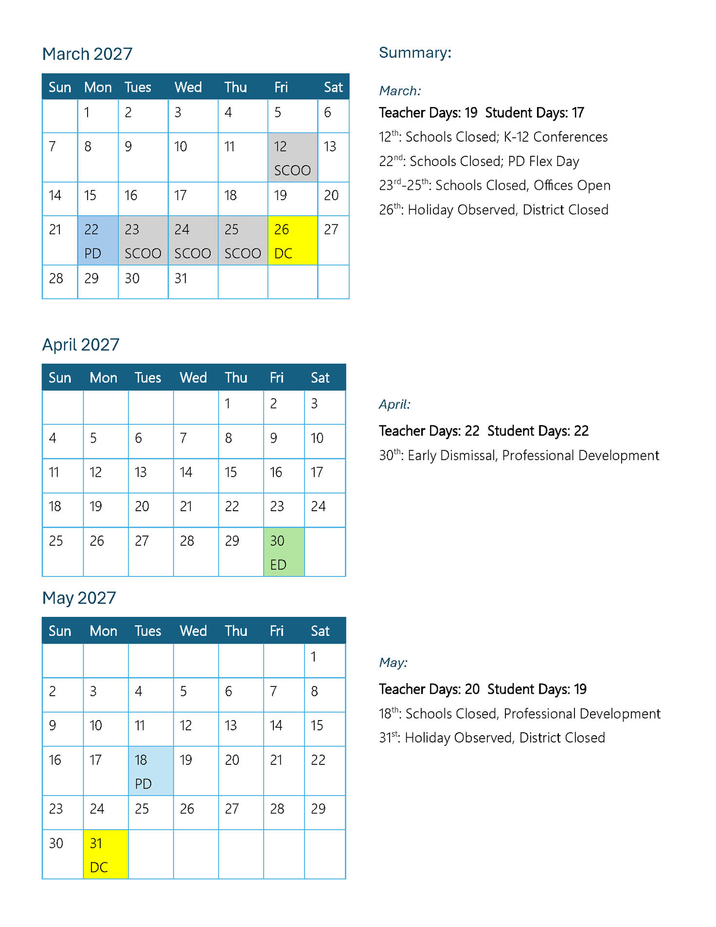 March - May March - May